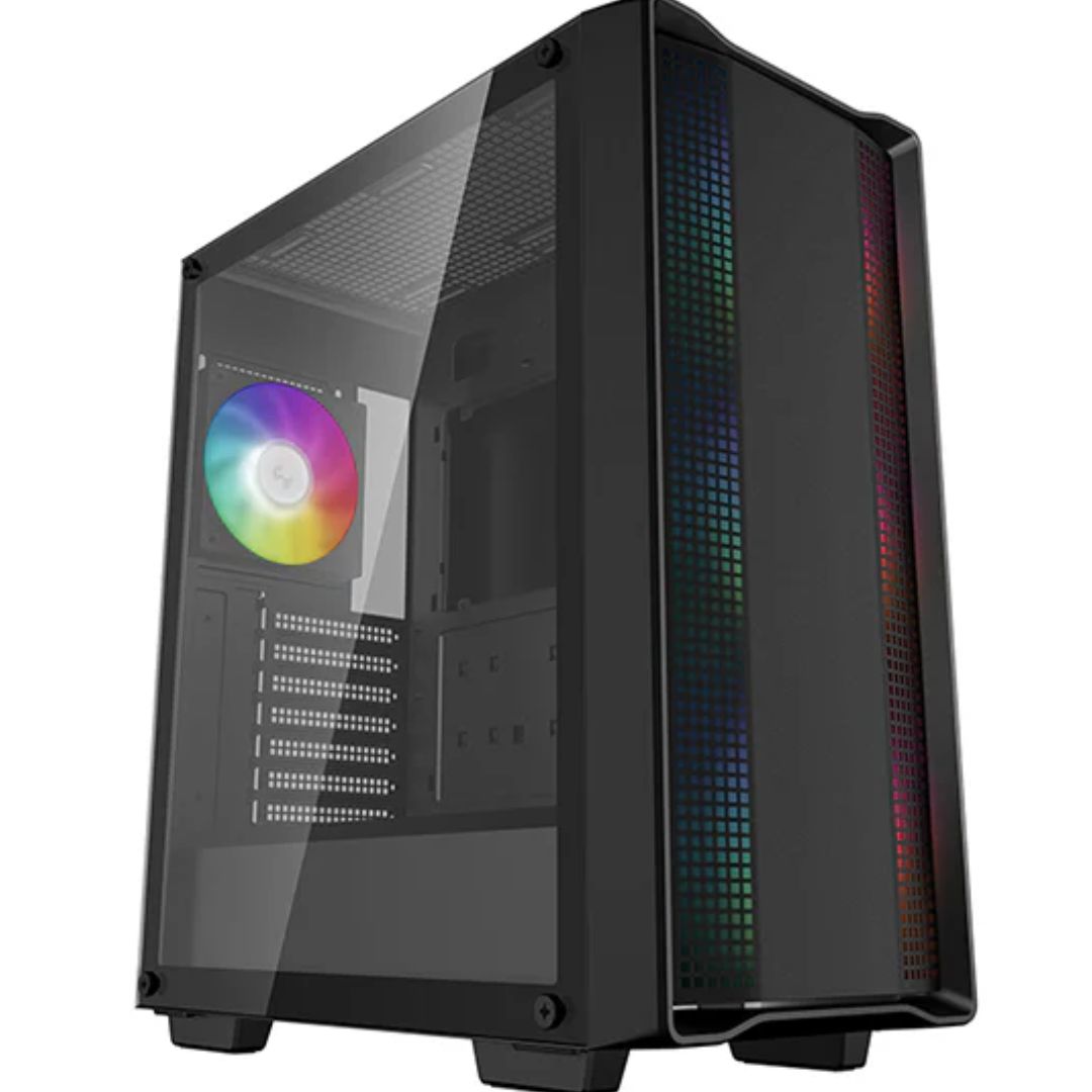 DeepCool CC560 ARGB V2 Mid-Tower Case Full-Sized Tempered Glass Window, 4 x Pre-installed A-RGB Fans 120mm, 2x 3.5' Drive Bays,7 Expansion Slots DeepCool CC560 ARGB V2 Mid-Tower Case Full-Sized Tempered Glass Window, 4 x Pre-installed A-RGB Fans 120mm, 2x 3.5' Drive Bays,7 Expansion Slots